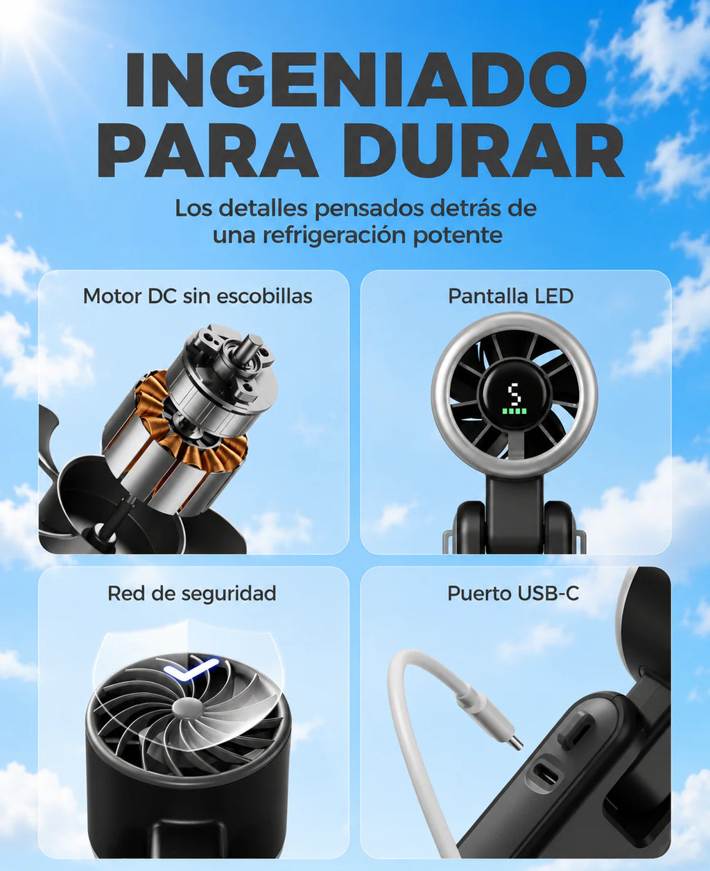 Ventilateur Portable Rechargable USB