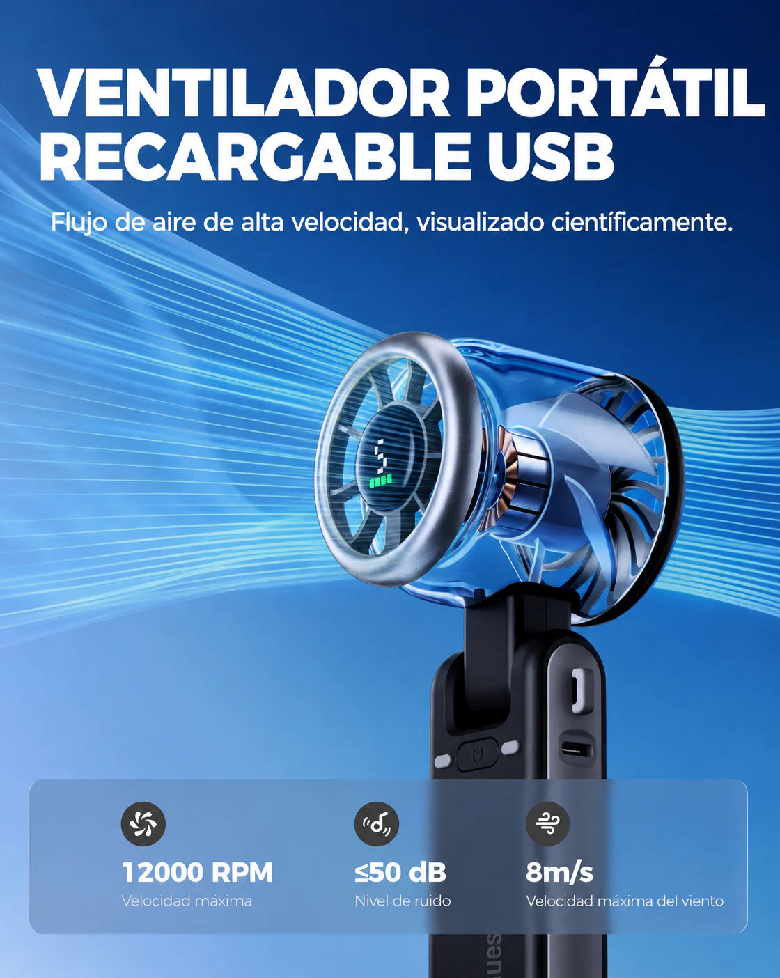 Ventilateur Portable Rechargable USB
